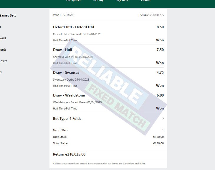 Fixed Matches 100% Sure