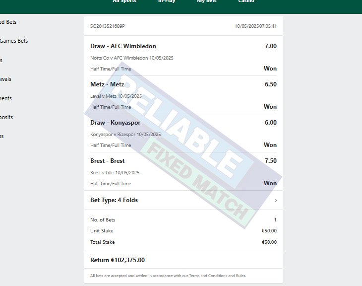 100% Fixed Matches